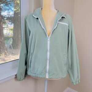 John Galt Brandy Melville Krissy Windbreaker Jacket OS Sage Green Hooded‎ Beach